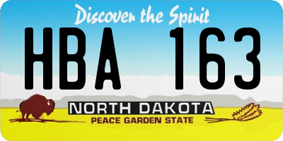 ND license plate HBA163