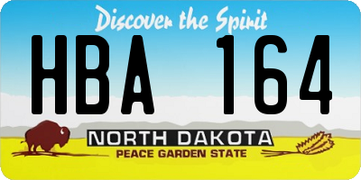 ND license plate HBA164