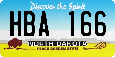 ND license plate HBA166