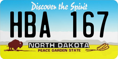 ND license plate HBA167