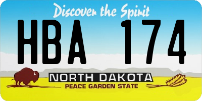 ND license plate HBA174