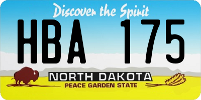 ND license plate HBA175