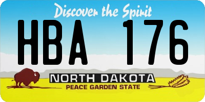 ND license plate HBA176