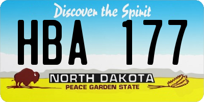 ND license plate HBA177