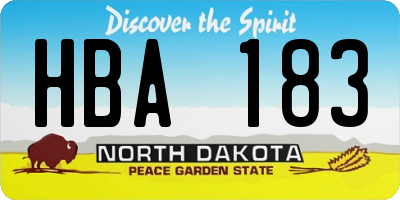 ND license plate HBA183