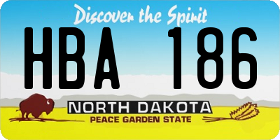 ND license plate HBA186
