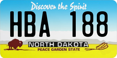 ND license plate HBA188