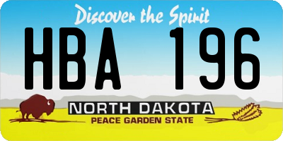 ND license plate HBA196