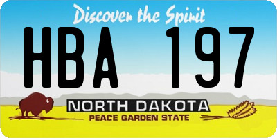 ND license plate HBA197