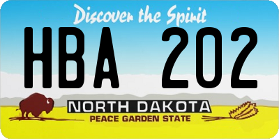 ND license plate HBA202