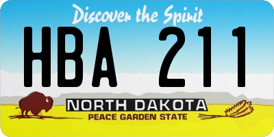 ND license plate HBA211