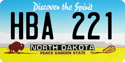 ND license plate HBA221