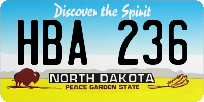 ND license plate HBA236