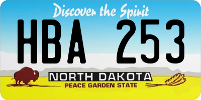 ND license plate HBA253