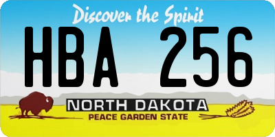 ND license plate HBA256