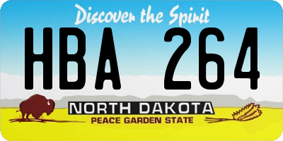 ND license plate HBA264