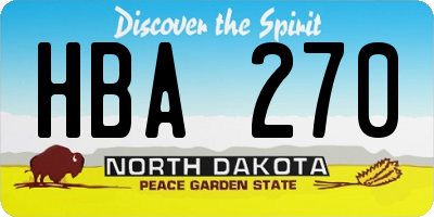 ND license plate HBA270