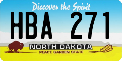 ND license plate HBA271