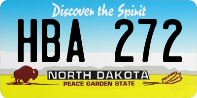 ND license plate HBA272