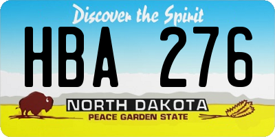 ND license plate HBA276