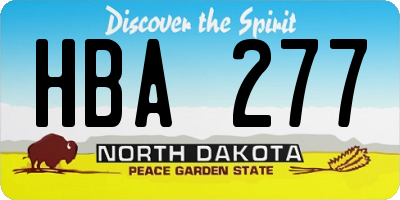 ND license plate HBA277