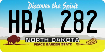 ND license plate HBA282