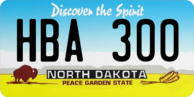ND license plate HBA300