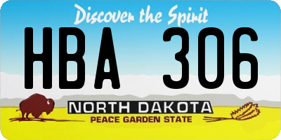 ND license plate HBA306