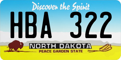 ND license plate HBA322