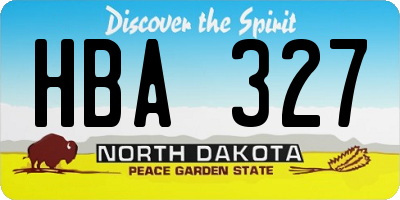 ND license plate HBA327