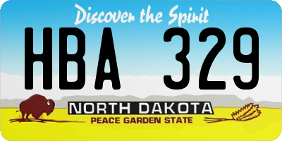 ND license plate HBA329