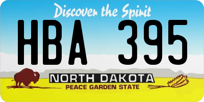 ND license plate HBA395
