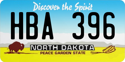 ND license plate HBA396