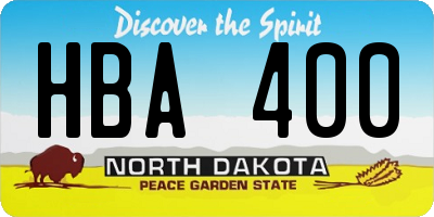 ND license plate HBA400