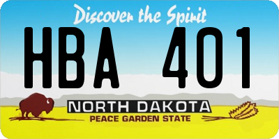 ND license plate HBA401