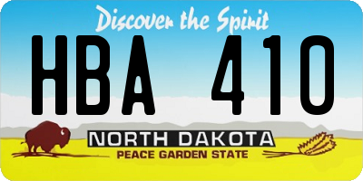 ND license plate HBA410