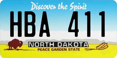 ND license plate HBA411