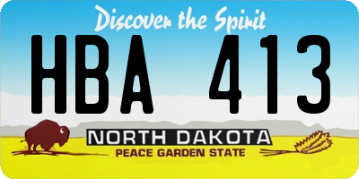 ND license plate HBA413