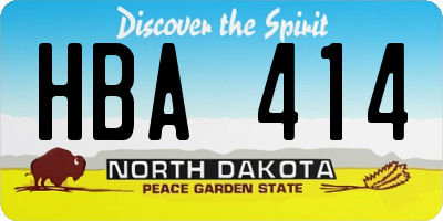 ND license plate HBA414