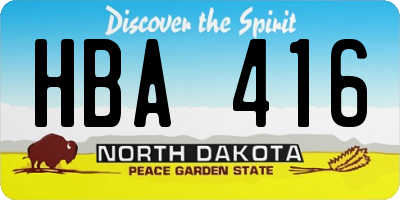 ND license plate HBA416