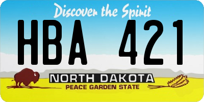 ND license plate HBA421