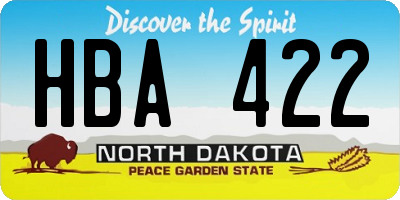 ND license plate HBA422