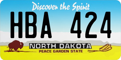 ND license plate HBA424