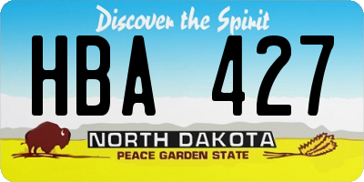 ND license plate HBA427