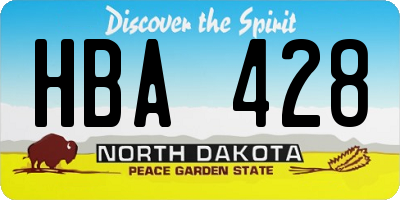 ND license plate HBA428