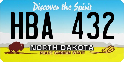 ND license plate HBA432