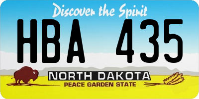 ND license plate HBA435