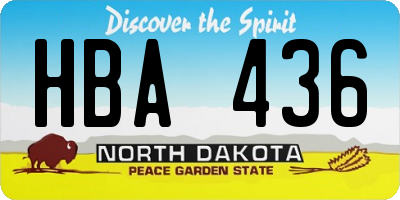 ND license plate HBA436