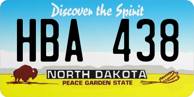 ND license plate HBA438