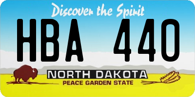 ND license plate HBA440